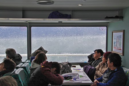 Ushuaia, Tierra del Fuego, Argentina - 22 Dec 2019. The cruise on Beagle channel close Ushuaia city,...