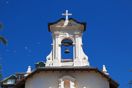 The church in Papudo village, Pacific coast, Chileのeditorial素材