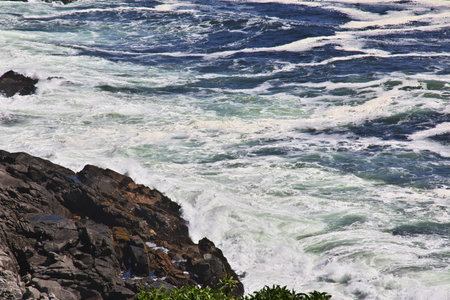The view on Pacific coast near Valparaiso, Chileのeditorial素材