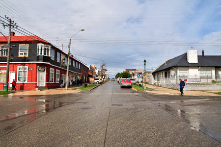 Puerto Natales, Patagonia, Chile - 18 Dec 2019. The street in Puerto Natales, Chileのeditorial素材