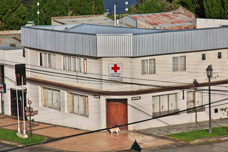 Puerto Natales, Patagonia, Chile - 18 Dec 2019. The hospital in Puerto Natales, Chileのeditorial素材