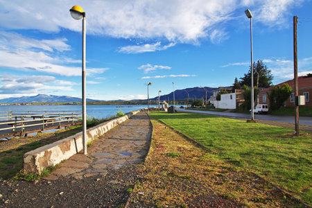 Puerto Natales, Patagonia, Chile - 18 Dec 2019. The promenade in Puerto Natales, Chileのeditorial素材