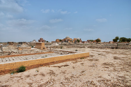 Makli Necropolis, vintage tombs in Thatta, Pakistanの写真素材