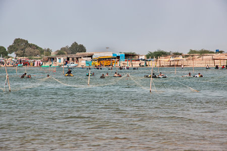 Thatta, Pakistan - 22 Mar 2021: The lake close Thatta in Pakistanのeditorial素材