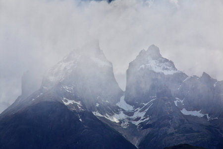 Cerro Paine Grande in Torres del Paine National Park, Patagonia, Chileの写真素材