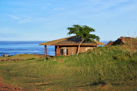 The house in Hanga Roa on Easter Island, Chileのeditorial素材