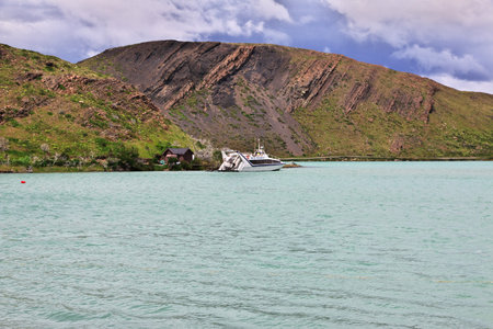 Patagonia, Chile - 18 Dec 2019. Lago Pehoe in Torres del Paine National Park, Patagonia, Chileのeditorial素材