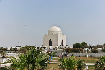 Mazar E Quaid, Jinnah Mausoleum, the tomb in Karachi, Pakistanのeditorial素材