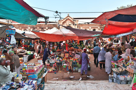 Karachi, Pakistan - 21 Mar 2021: The local market in Karachi city, Pakistanのeditorial素材
