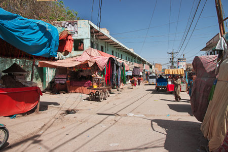 Sehwan Sharif, Pakistan - 23 Mar 2021: The street in Sehwan Sharif, Pakistanのeditorial素材