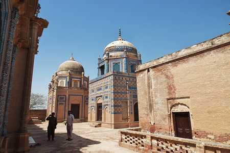 Derawar, Pakistan - 26 Mar 2021: The Abbasi Royal Graveyard close Derewar fort in Punjab province, Pakistanのeditorial素材