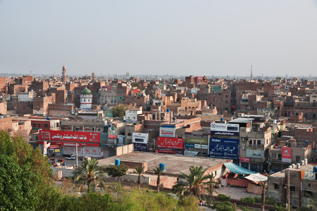 Multan, Pakistan - 26 Mar 2021: The panoramic view of old Multan, Punjab province, Pakistanのeditorial素材