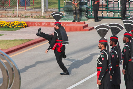 Lahore, Pakistan - 28 Mar 2021: Wagah Border close Lahore, Punjab province, Pakistanのeditorial素材