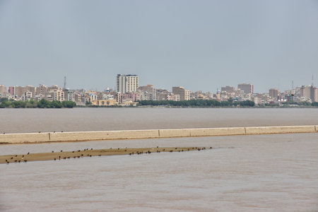 The view of the Indus River in Sukkur, Pakistan