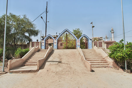 The vintage street in Sukkur, Pakistanの写真素材