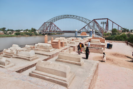 Sukkur, Pakistan - 24 Mar 2021: Tomb Of Seven Sisters, Sateen Jo Aastan in Sukkur, Pakistanのeditorial素材