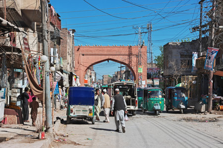 Peshawar, Pakistan - 31 Mar 2021: The vintage gate in Peshawar, Pakistan