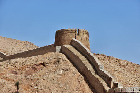 Ranikot Fort, Great Wall of Sindh, vinatge ruins in Pakistanのeditorial素材