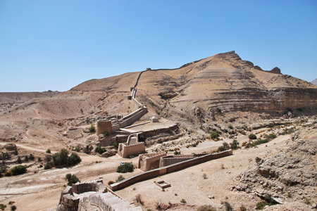 Ranikot Fort, Great Wall of Sindh, vinatge ruins in Pakistanのeditorial素材