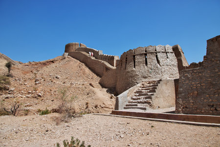 Ranikot Fort, Great Wall of Sindh, vinatge ruins in Pakistanのeditorial素材