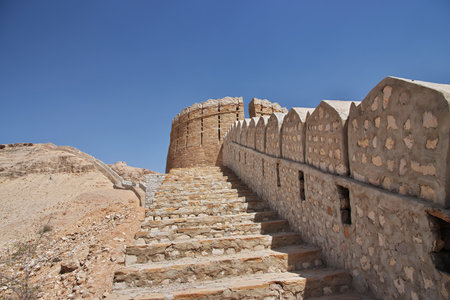 Ranikot Fort, Great Wall of Sindh, vinatge ruins in Pakistanのeditorial素材