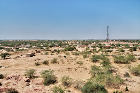 A village close to Derawar fort in Punjab province, Pakistanのeditorial素材