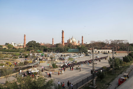 Lahore, Pakistan - March 27, 2021: Badshahi Mosque in Lahore, Punjab province, Pakistanのeditorial素材