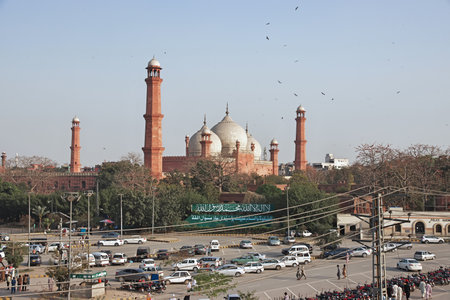 Lahore, Pakistan - March 27, 2021: Badshahi Mosque in Lahore, Punjab province, Pakistanのeditorial素材