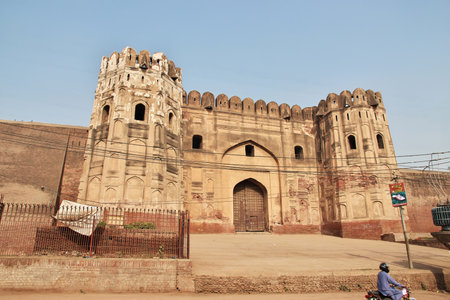 Lahore fort, vintage castle, Punjab province, Pakistanのeditorial素材
