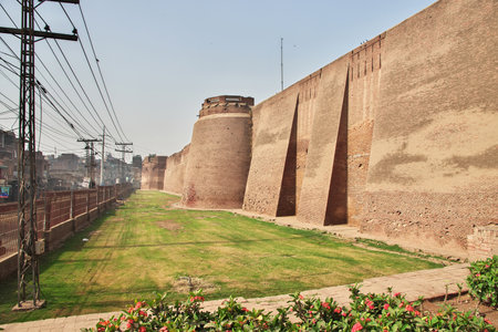 Lahore fort, vintage castle, Punjab province, Pakistanのeditorial素材