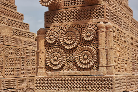 Chaukhandi vintage tombs close Karachi in Pakistanのeditorial素材