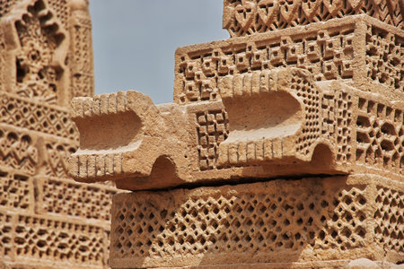 Chaukhandi vintage tombs close Karachi in Pakistanのeditorial素材
