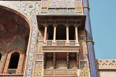 Wazir Khan Mosque in Lahore, Punjab province, Pakistanのeditorial素材