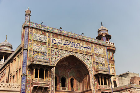 Wazir Khan Mosque in Lahore, Punjab province, Pakistanのeditorial素材