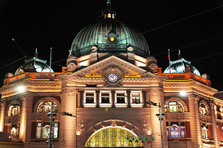 Evening on the waterfront in Melbourneのeditorial素材