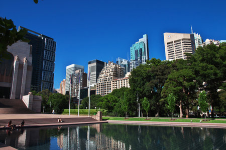 Hyde park in center of Sydney, Australiaのeditorial素材