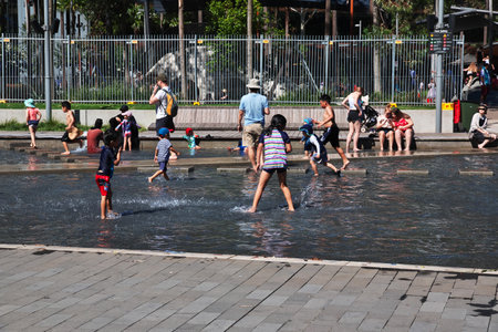 Sydney / Australia - 01 Jan 2019: The waterfront of Darling harbor in Sydney, Australiaのeditorial素材
