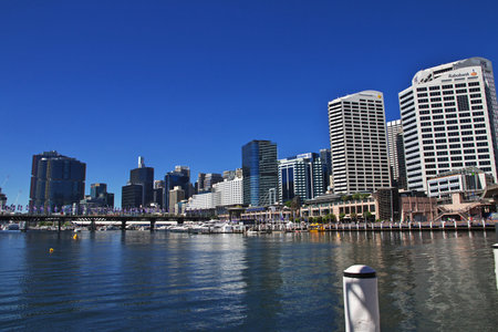 Sydney / Australia - 01 Jan 2019: The waterfront of Darling harbor in Sydney, Australiaのeditorial素材