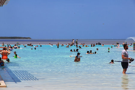 Cairns, Queensland / Australia - 03 Jan 2019: Pool in Cairns city, Queensland, Australiaのeditorial素材