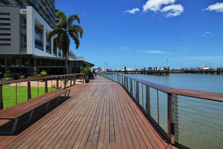Cairns, Queensland / Australia - 03 Jan 2019: Marina in Cairns city, Queensland, Australiaのeditorial素材