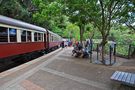 Kuranda / Australia - 05 Jan 2019: Railway in Mountains of Kuranda, Cairns, Australiaのeditorial素材