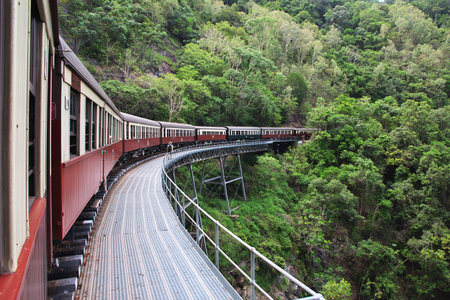 Railway in Mountains of Kuranda, Cairns, Australiaのeditorial素材