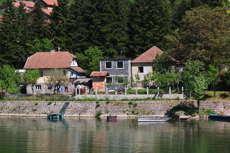 The building in Visegrad, Bosnia and Herzegovinaのeditorial素材