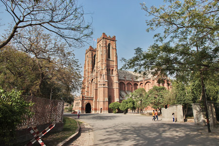 The vintage church in Lahore, Punjab province, Pakistanのeditorial素材
