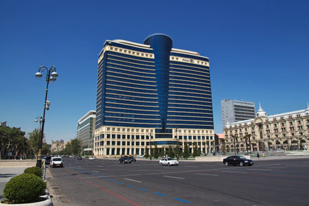 Baku / Azerbaijan - 13 Jul 2013: The building in Baku city, Azerbaijanのeditorial素材