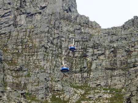 Cape town / South Africa - 29 Apr 2012: The cable way to Table Mountain, Cape town, South Africaのeditorial素材