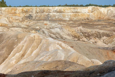 The clay quarry resembles a cosmic landscape.Ural Marsの写真素材