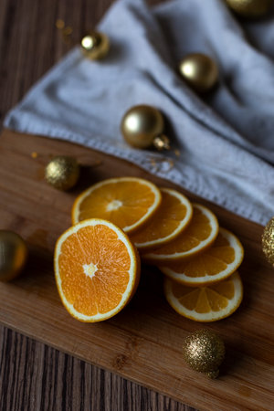 Preparing for the celebration of Christmas.Cooking dried oranges