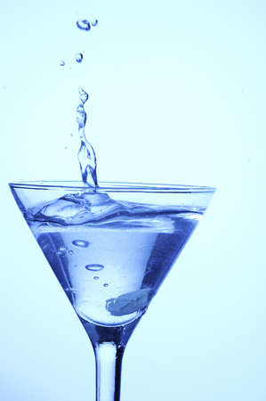 Drops of water in a glassの写真素材