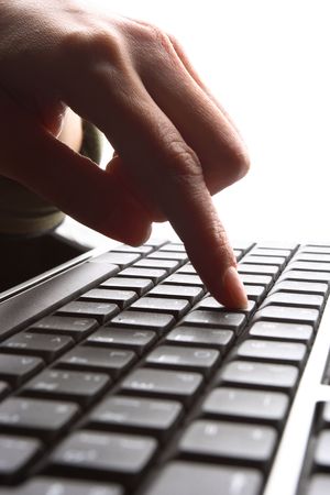 Fingers on keyboard